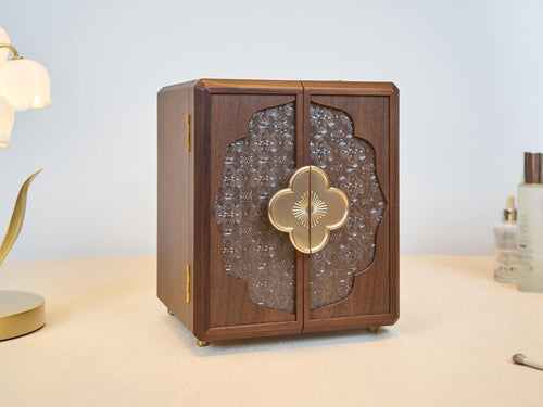 Jewelry Box, Custom Walnut Wooden Jewelry Box, Engraved Handmade Jewelry Organizer