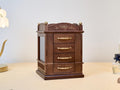 Rotatable Jewelry Box, Walnut Wooden Jewelry Box with drawers, Engraved Jewellery Storage, Custom Jewelry Organizer Box