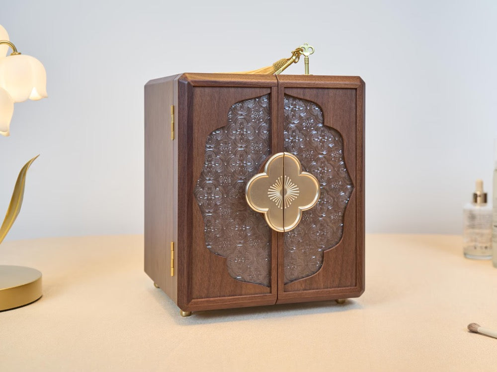 Jewelry Box, Custom Walnut Wooden Jewelry Box, Engraved Handmade Jewelry Organizer